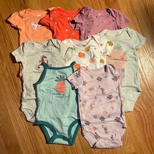 LAST CHANCE! 🎈CARTER’S Baby Girl Onesie Bundle, Short Sleeve, 6M